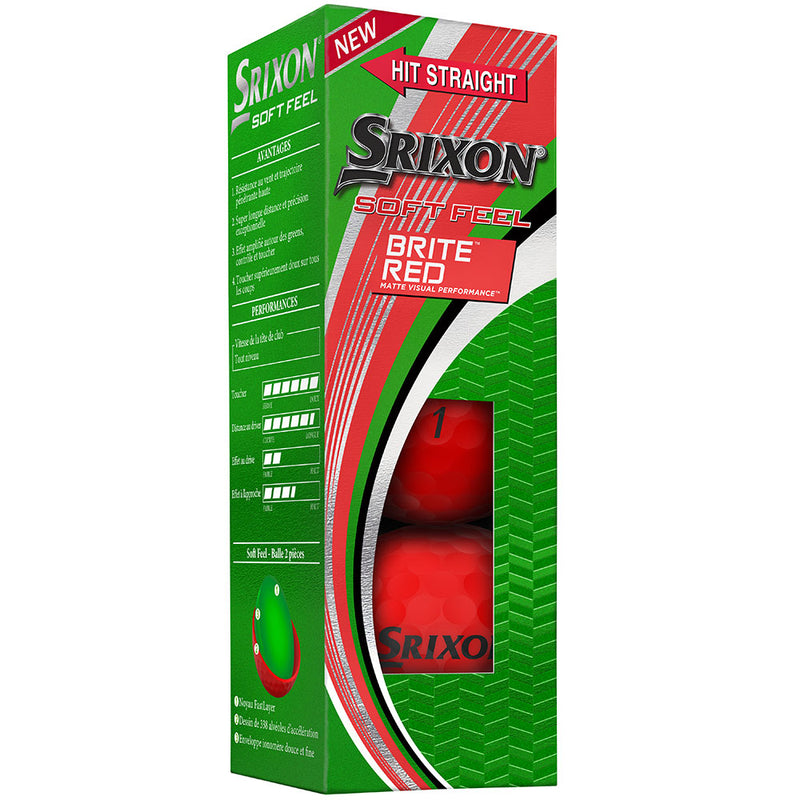 Srixon Soft Feel Golf Balls - Brite Red - 12 Pack