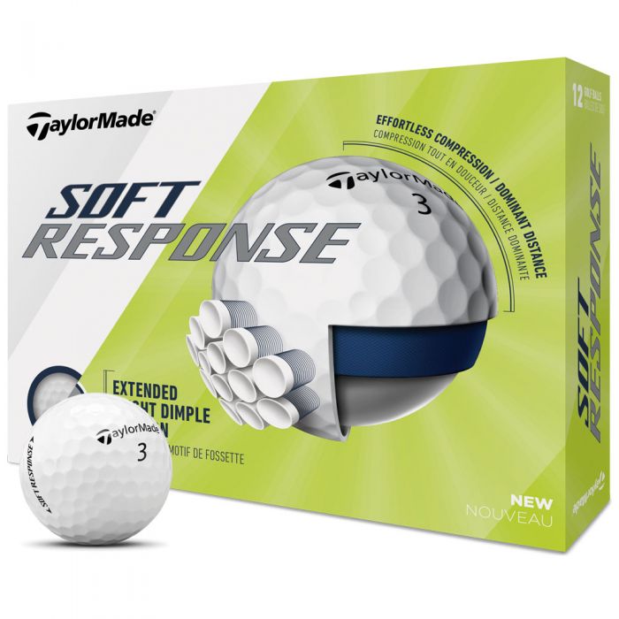 TaylorMade Soft Response White Golf Balls - 12 Pack