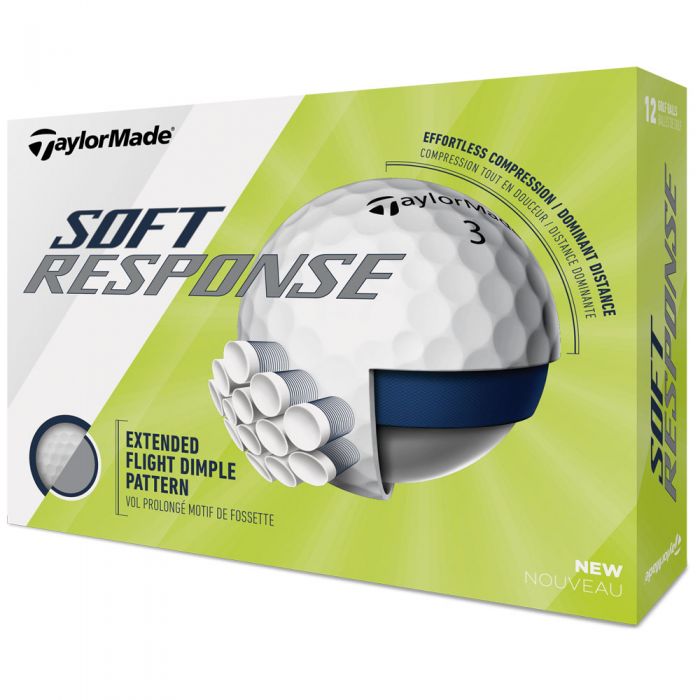 TaylorMade Soft Response White Golf Balls - 12 Pack