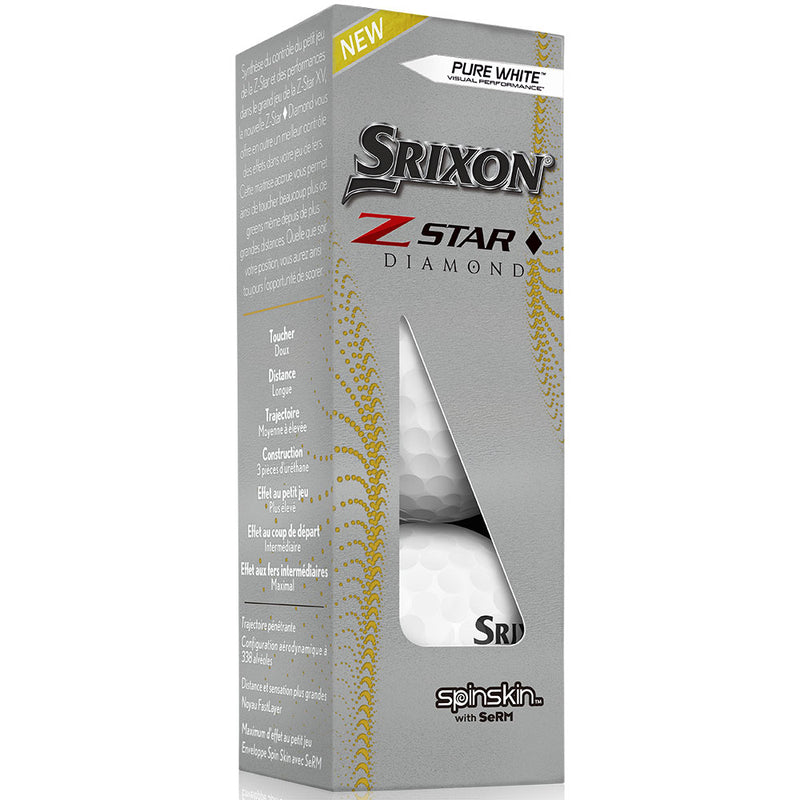 Srixon Z-Star Diamond Golf Balls - Pure White - Double Dozen