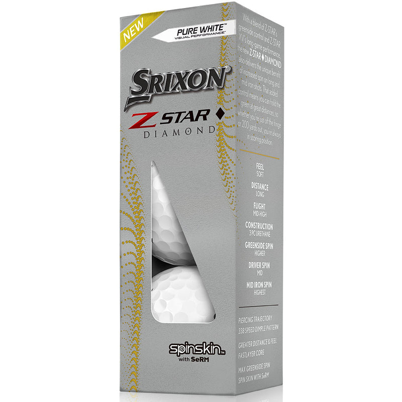 Srixon Z-Star Diamond Golf Balls - Pure White - Double Dozen