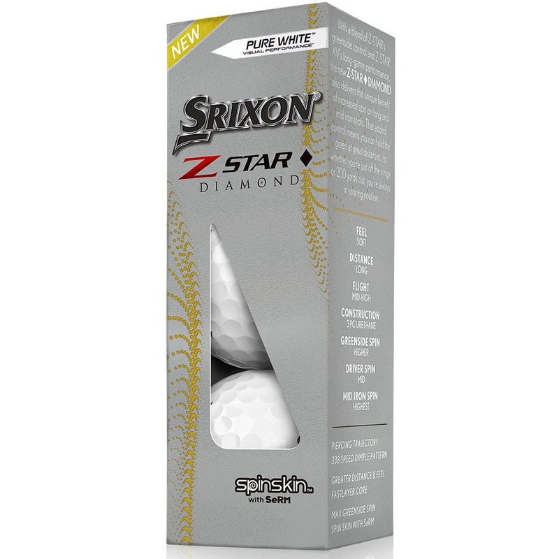 Srixon Z-Star Diamond Golf Balls - Pure White - 12 Pack