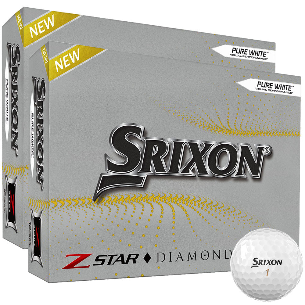 Srixon Z-Star Diamond Golf Balls - Pure White - Double Dozen