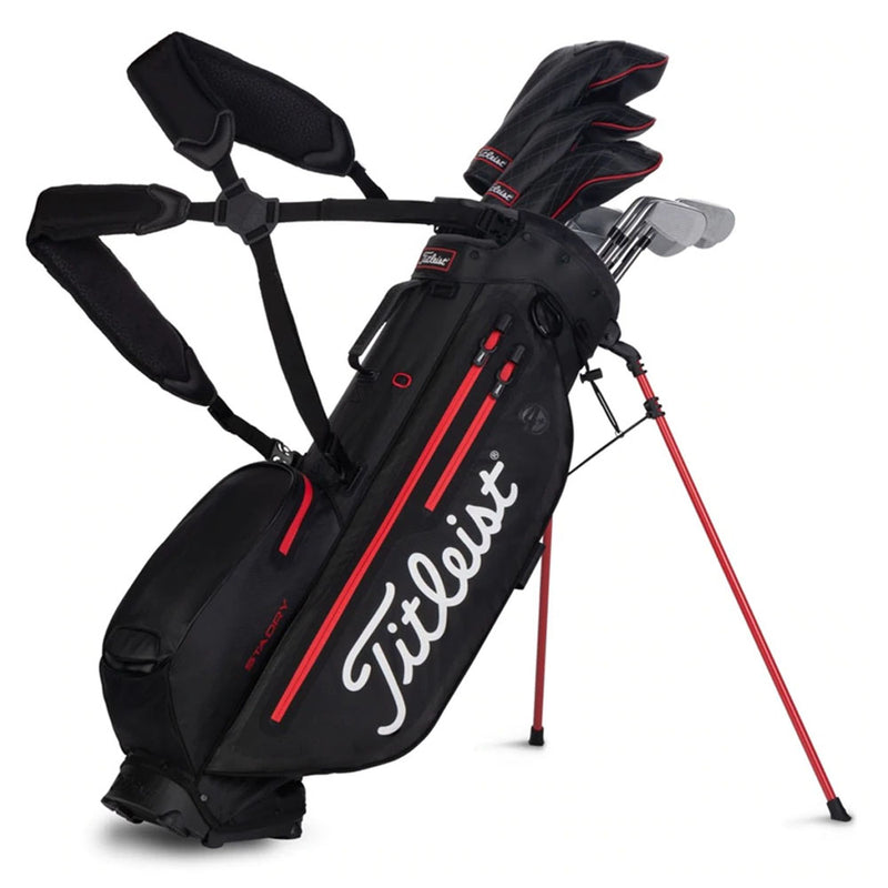 Titleist Players 4 Plus StaDry Waterproof Stand Bag - Black/Red