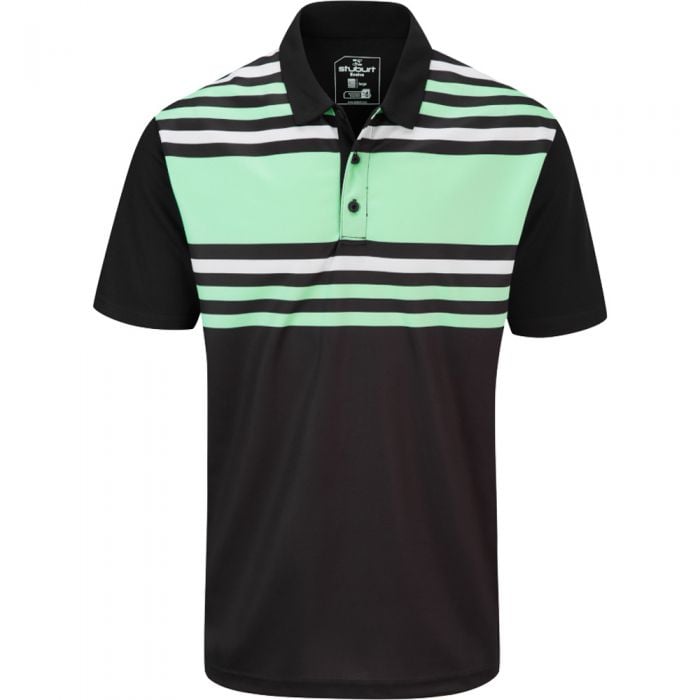 Stuburt Evolve Pure Stripe Polo Shirt - Black/Mint