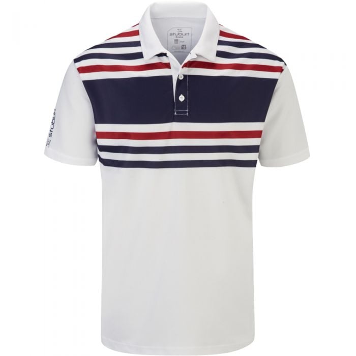 Stuburt Evolve Pure Stripe Polo Shirt - White/Midnight