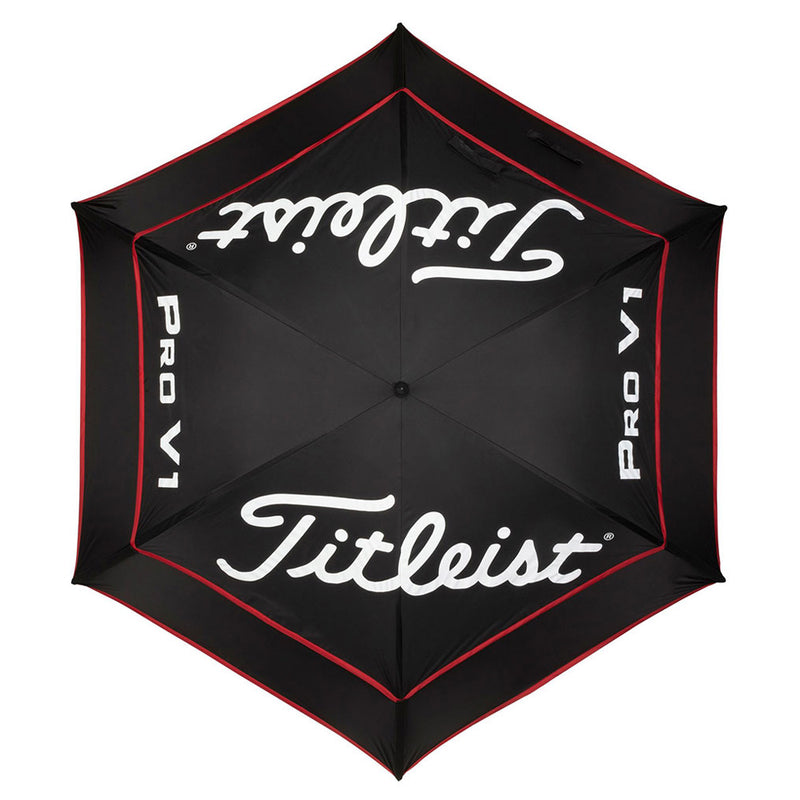 Titleist Tour Double Canopy Umbrella - Black/White/Red