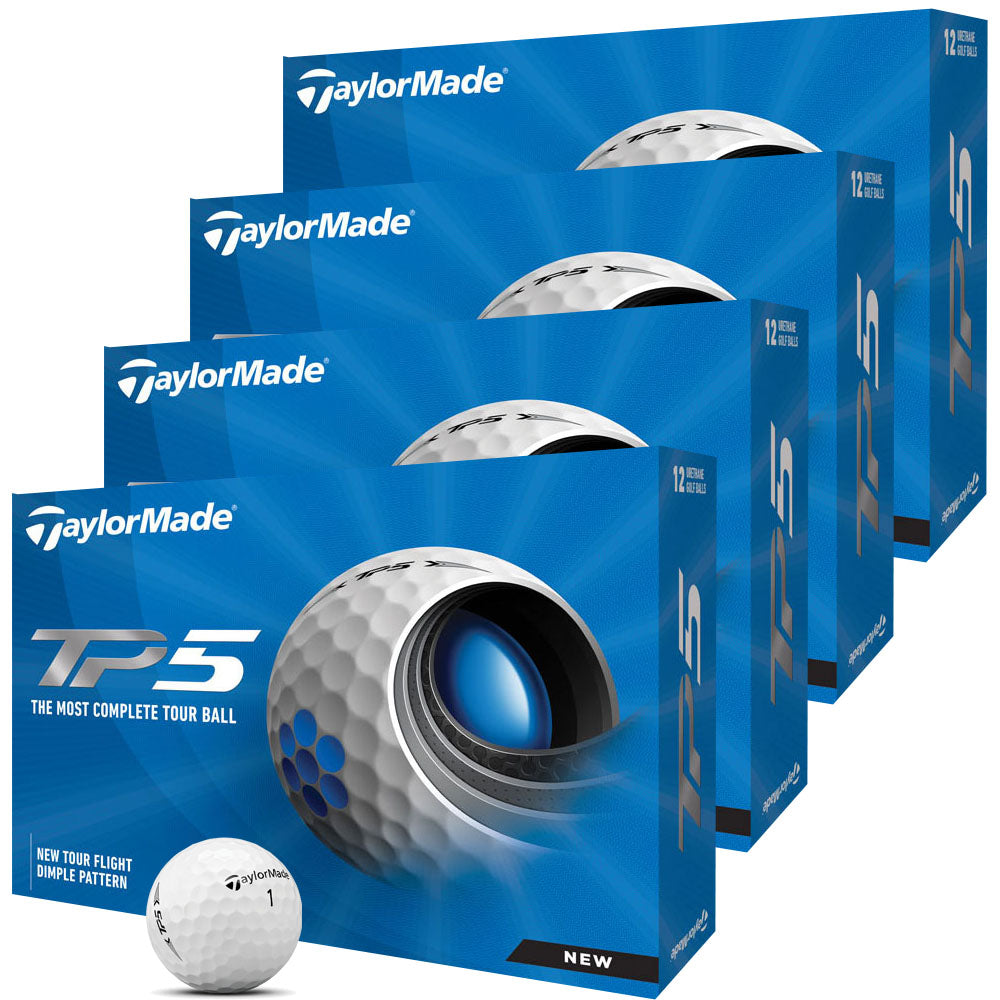 TaylorMade TP5 4 for 3 Personalised Golf Balls - White