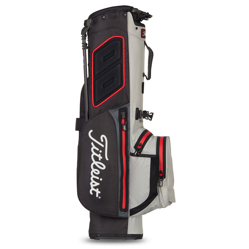 Titleist Player 4 StaDry Waterproof Stand Bag - Black/Grey/Red