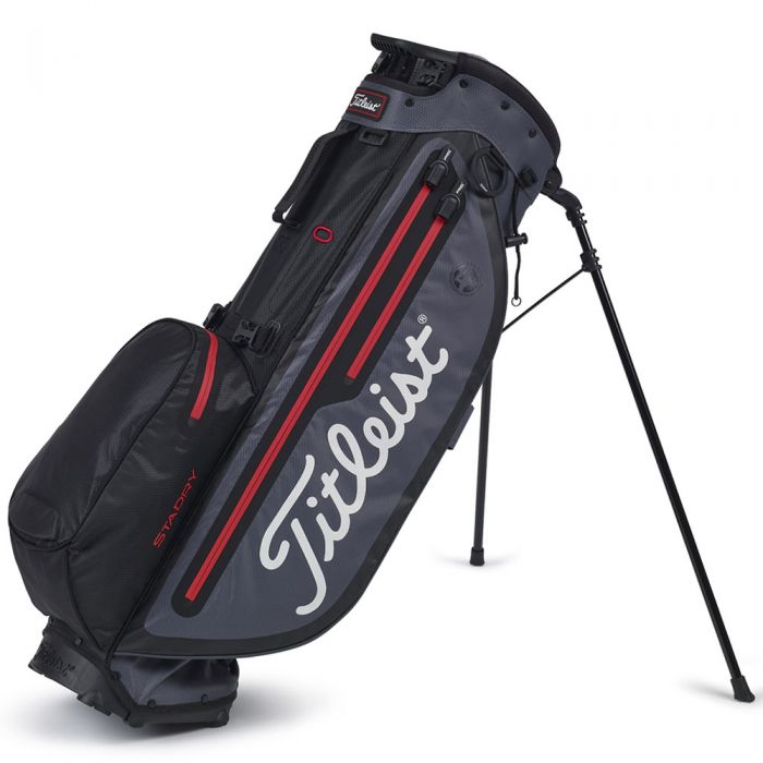 Titleist Players 4 Plus StaDry Waterproof Stand Bag - Black/Charcoal/Red