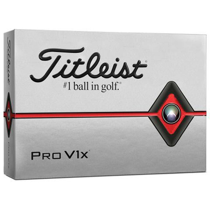 Titleist Pro V1x Single Number Golf Balls - White - 12 Pack