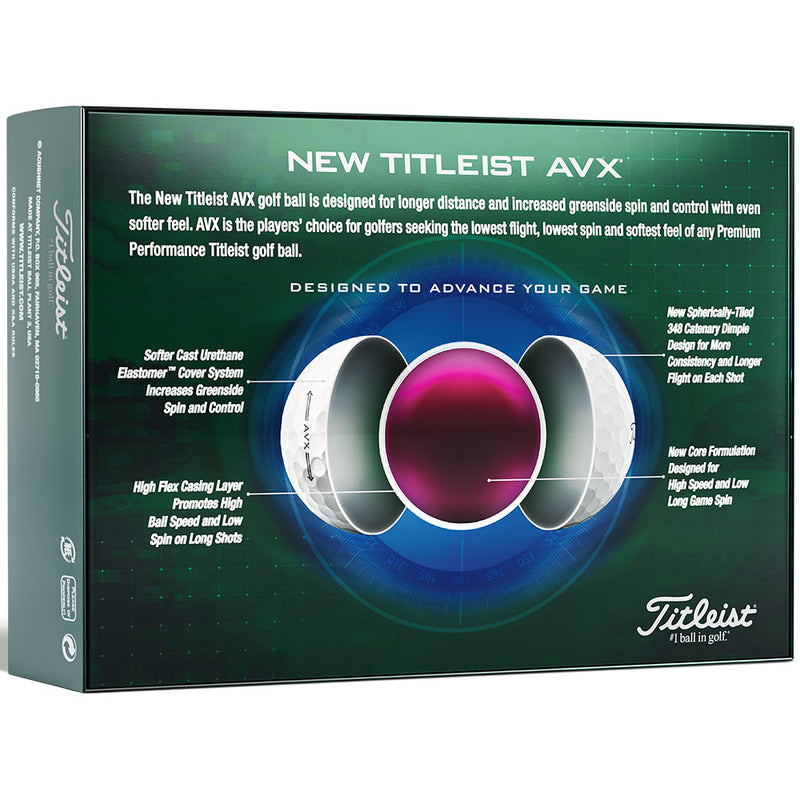 Titleist AVX '23 Golf Balls - White - Double Dozen