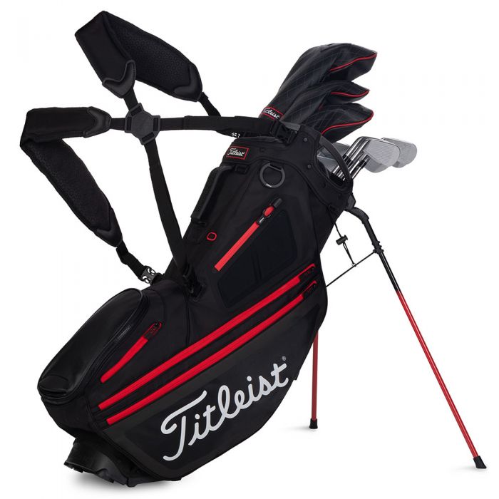 Titleist Hybrid 14 Stand Bag - Black/Black/Red