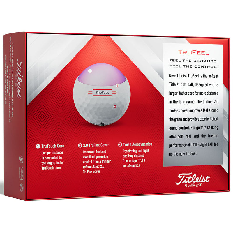 Titleist TruFeel '22 Golf Balls - White - 12 Pack