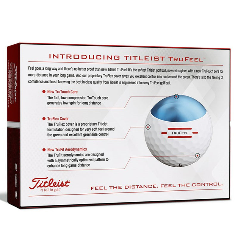 Titleist TruFeel Golf Balls - White - 12 Pack