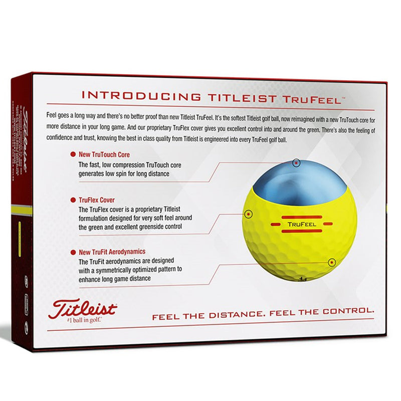 Titleist Trufeel Golf Balls - Yellow - 12 Pack