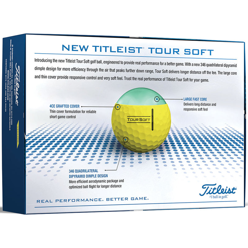 Titleist Tour Soft Golf Balls - Yellow - Double Dozen