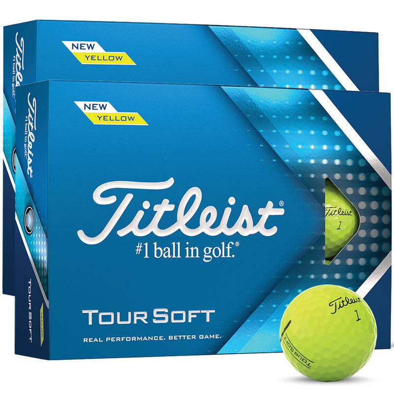 Titleist Tour Soft Golf Balls - Yellow - Double Dozen