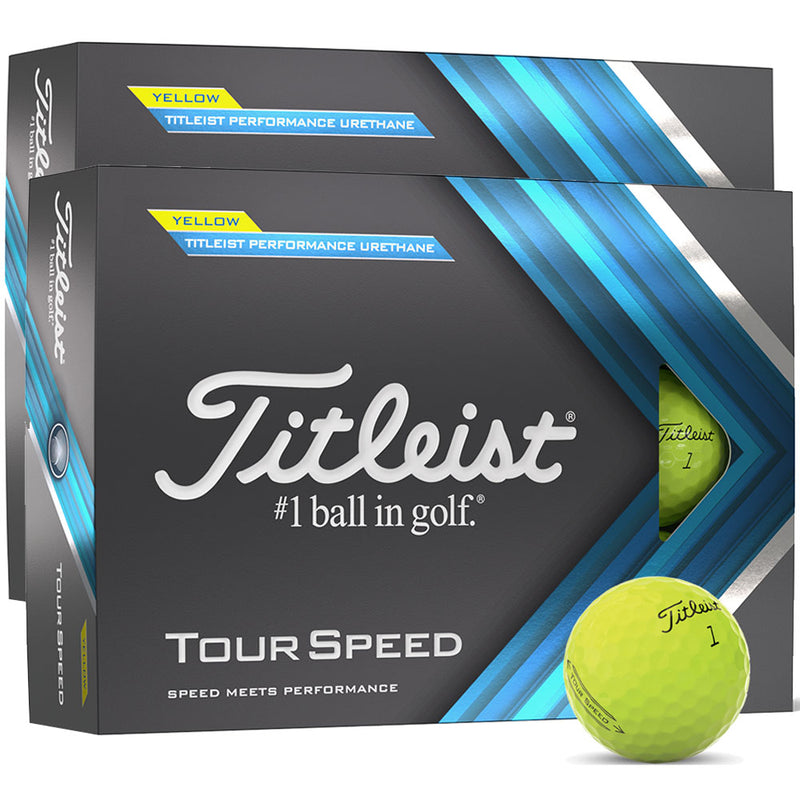 Titleist Tour Speed Golf Balls - Yellow - Double Dozen