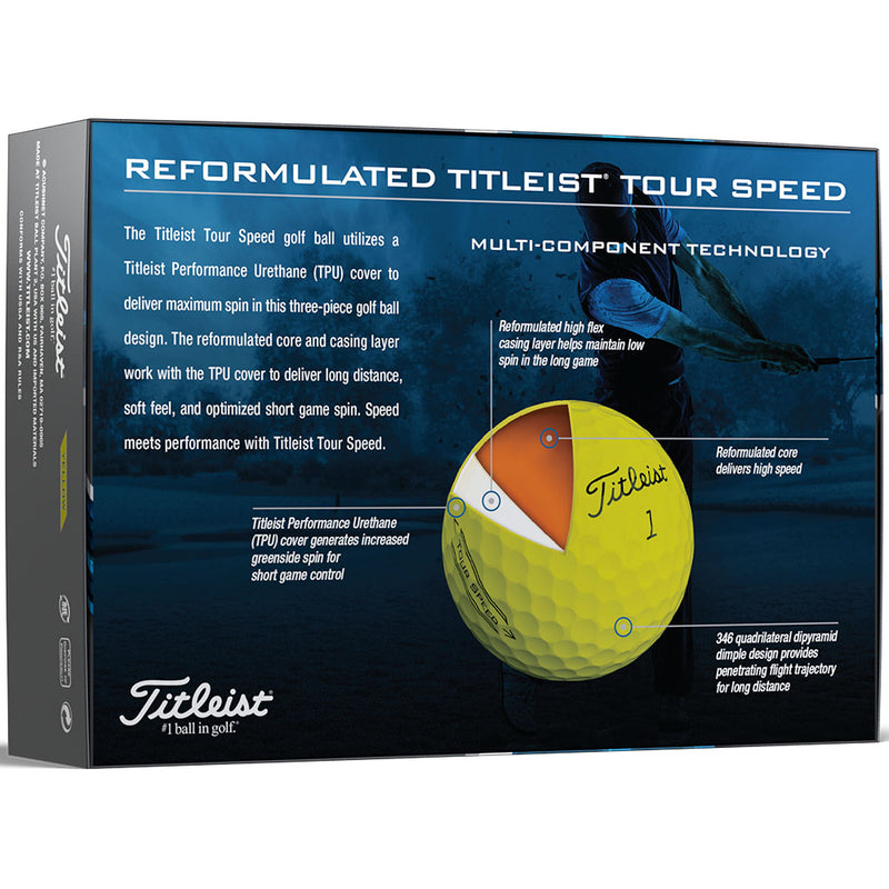 Titleist Tour Speed Golf Balls - Yellow - Double Dozen