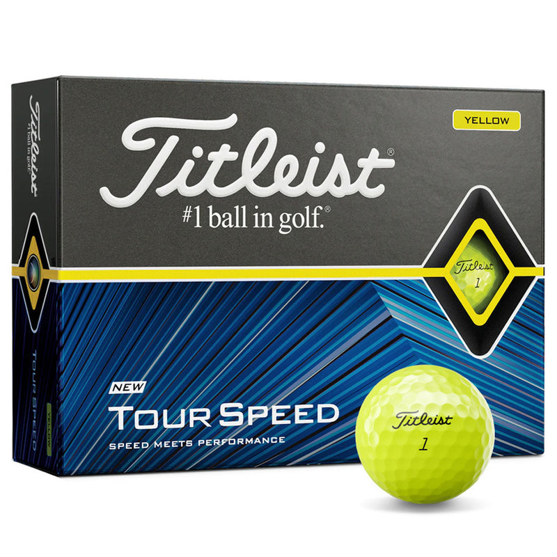 Titleist Tour Speed Golf Balls - Yellow - 12 Pack