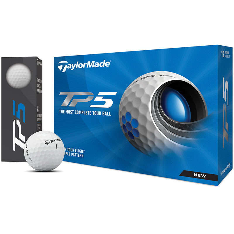 TaylorMade TP5 Golf Balls - White - Double Dozen