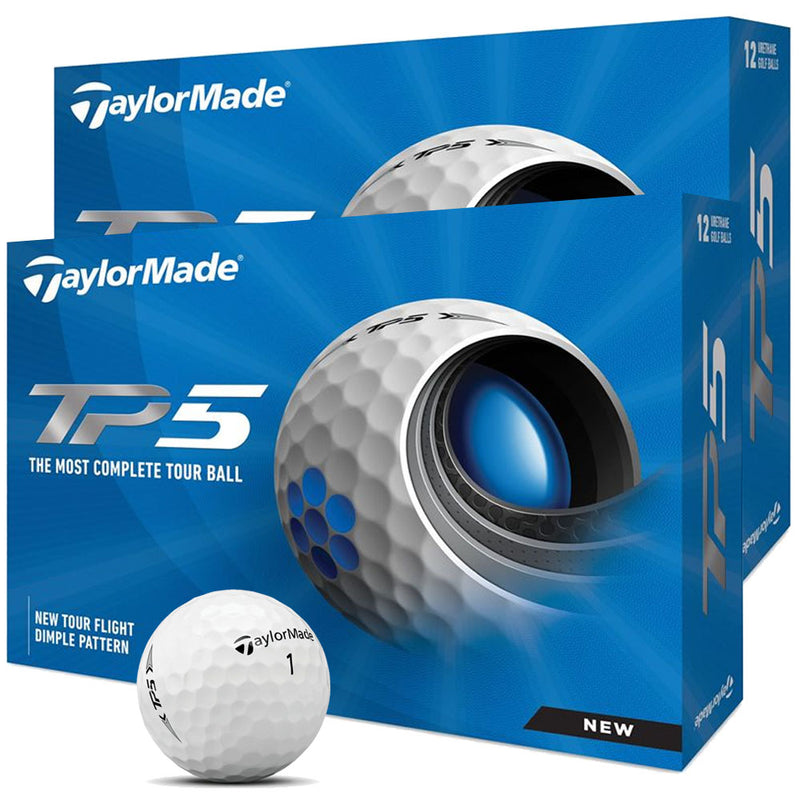 TaylorMade TP5 Golf Balls - White - Double Dozen