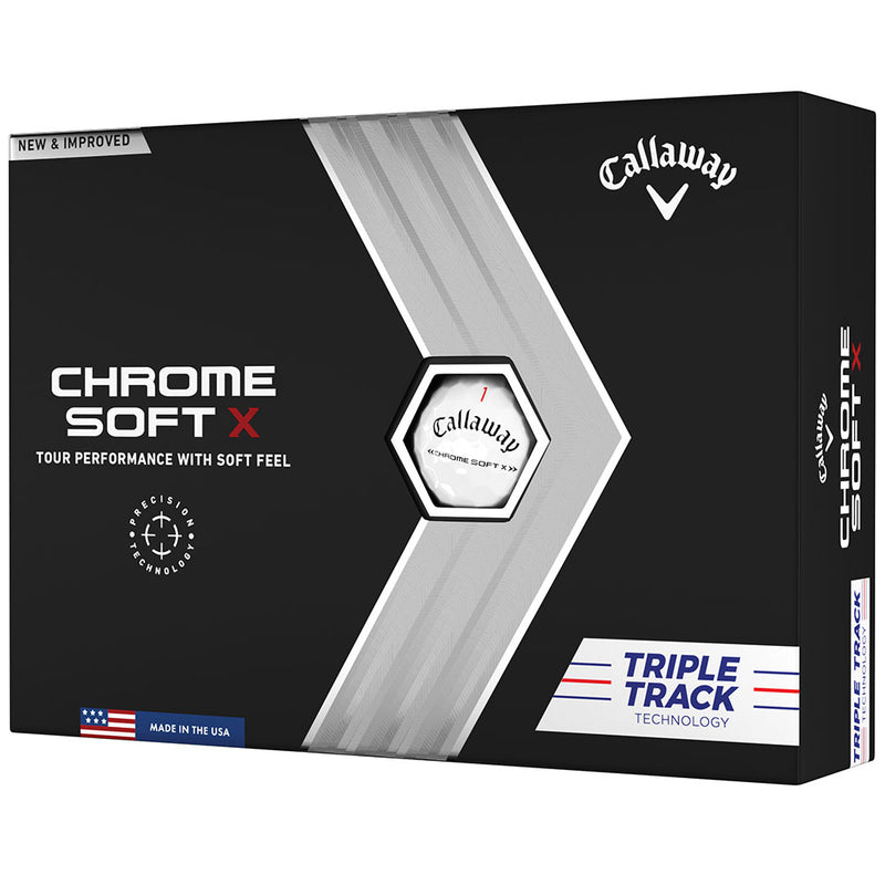 Callaway Chrome Soft X Triple Track Golf Balls - White - Double Dozen