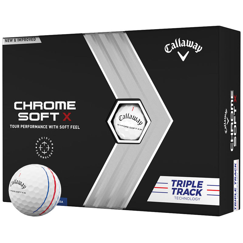 Callaway Chrome Soft X Triple Track Golf Balls - White - 12 Pack