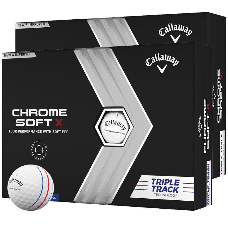 Callaway Chrome Soft X Triple Track Golf Balls - White - Double Dozen