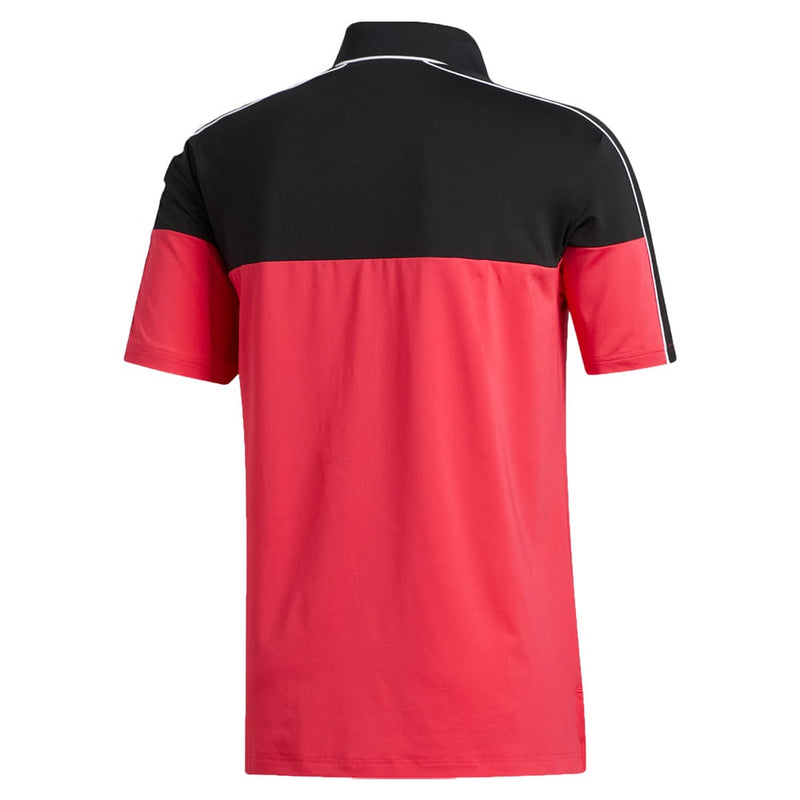 adidas Ultimate365 Striped Polo Shirt - Black/Power Pink