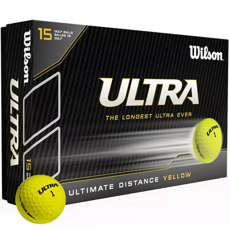 Wilson Ultra Ultimate Distance Golf Balls - Yellow - 15 Pack