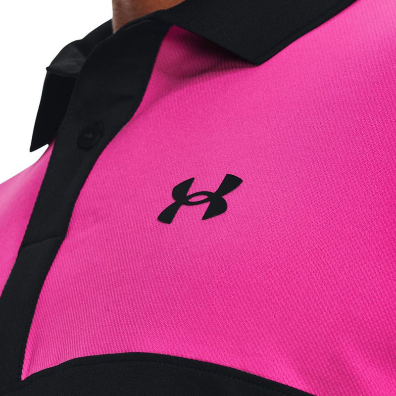 Under Armour Performance 3.0 Colour Block Polo Shirt - Black/Rebel Pink