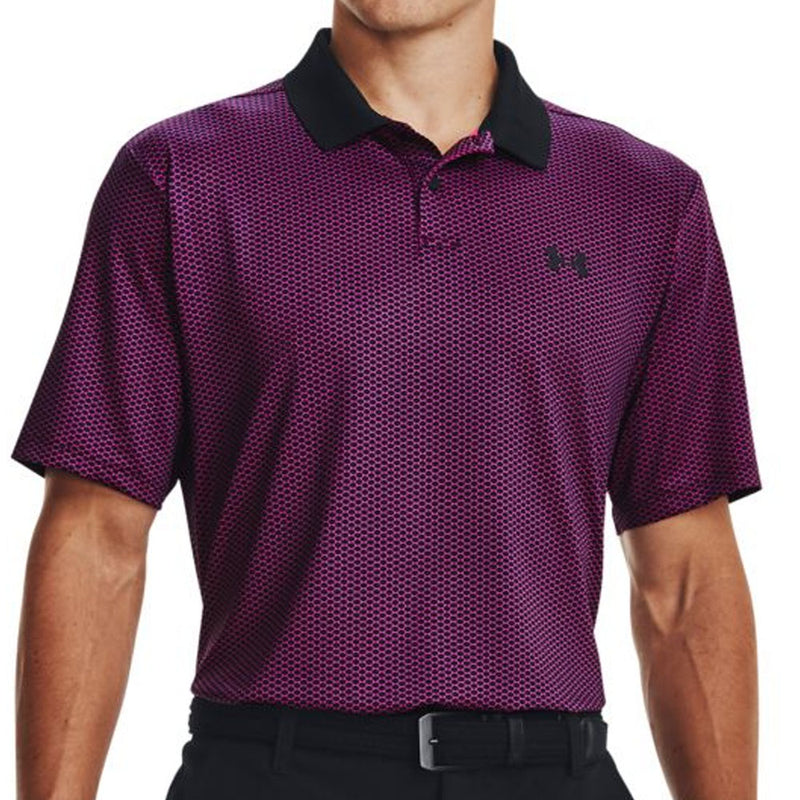 Under Armour Performance 3.0 Printed Polo Shirt - Black/Rebel Pink