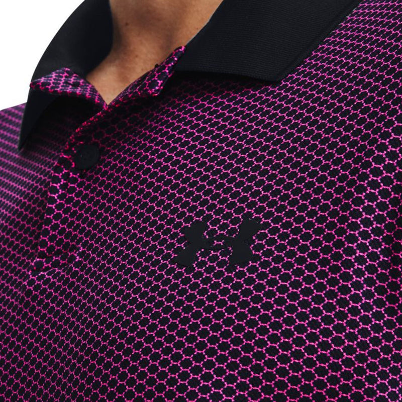 Under Armour Performance 3.0 Printed Polo Shirt - Black/Rebel Pink