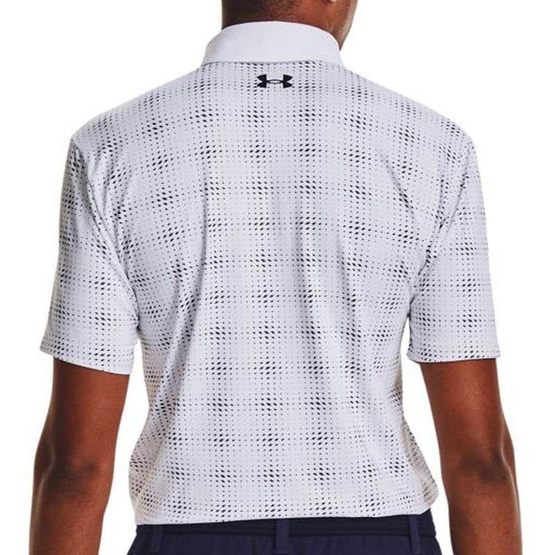 Under Armour Playoff 3.0 Dueces Grid Printed Polo Shirt - White/Midnight Navy