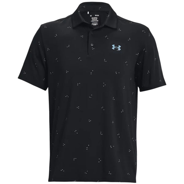 Under Armour Playoff 3.0 Scatter Dot Printed Polo Shirt - Black/Lime Surge