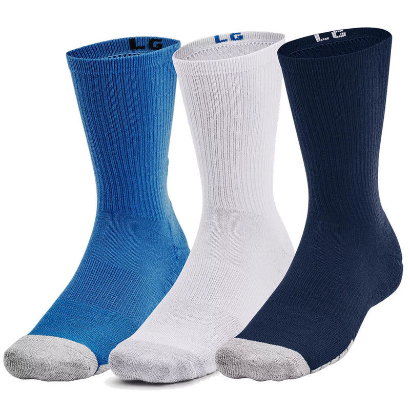 Under Armour HeatGear Crew Socks (3 Pack) - Academy/Halo Grey