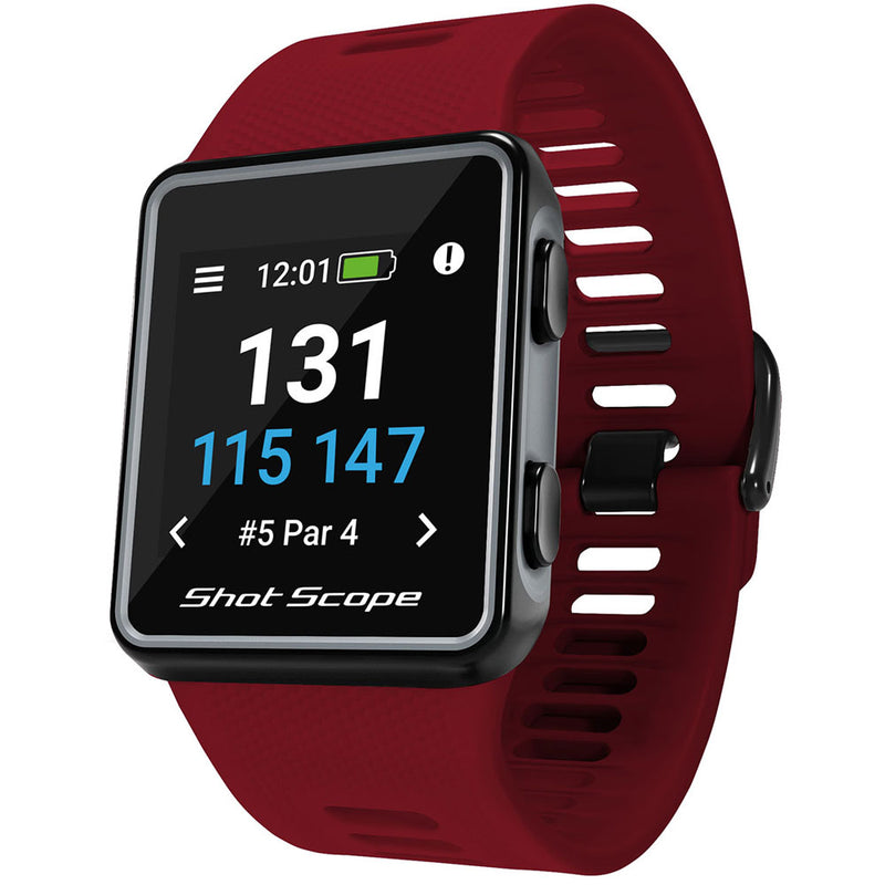 Shot Scope V3 GPS Golf Watch & Performance Tracker - Red