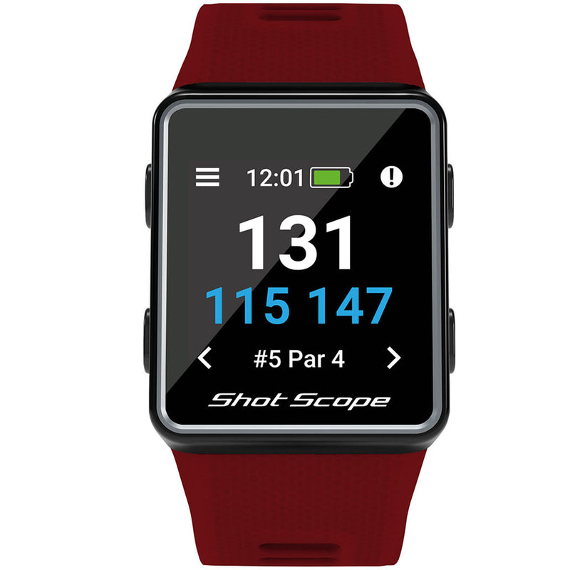 Shot Scope V3 GPS Golf Watch & Performance Tracker - Red