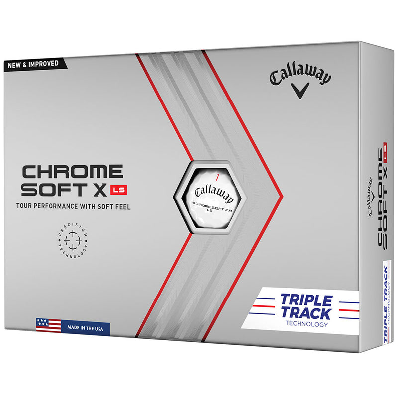 Callaway Chrome Soft X LS Triple Track Golf Balls - White - Double Dozen