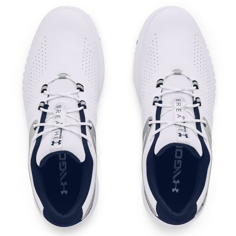 Under Armour Ladies Charged Breathe Spikeless Shoes - White/Academy