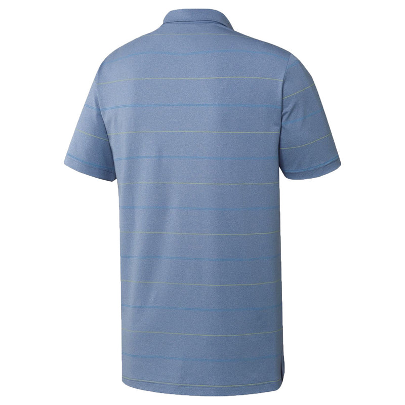 adidas Ultimate 365 Heathered Stripe Polo Shirt - Trace Royal/Solar Yellow/Light Blue